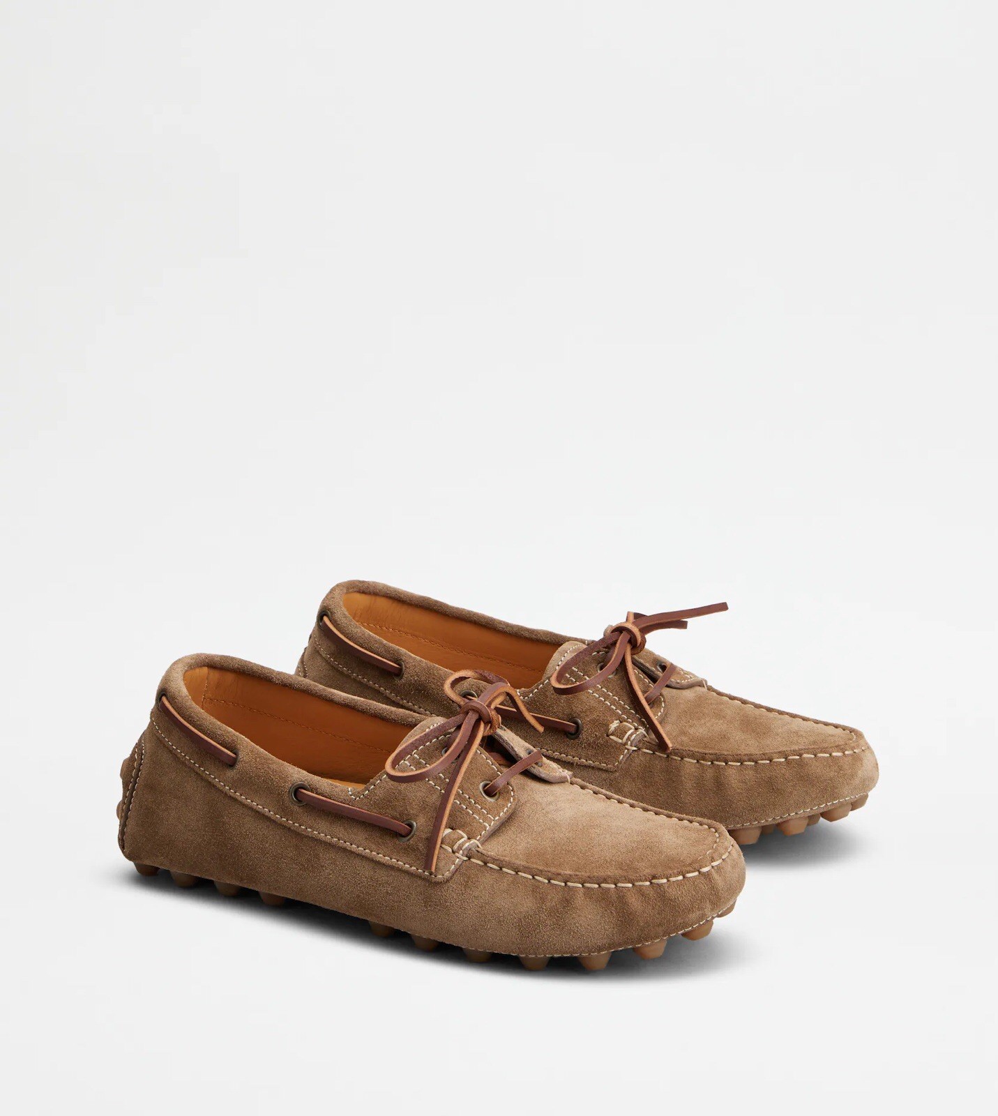 TOD\'S Boat Macro Gommino $875 Brown Suede Loafers New And Authentic With Receipt