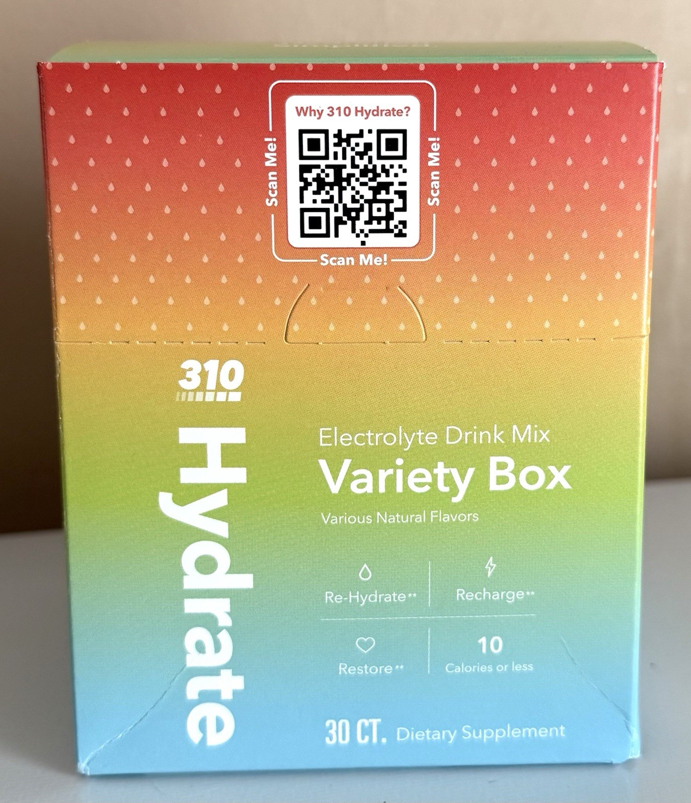310 NUTRITION HYDRATE VARIETY BOX 30 CT ELECTROLYTE DRINK MIX SUPERIOR HYDRATION 310 NUTRITION HYDRATE VARIETY BOX 30 CT ELECTROLYTE DRINK MIX SUPERIOR HYDRATION