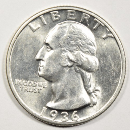 1936-S WASHINGTON QUARTER ~ NICE WHITE CHOICE BU UNCIRCULATED  INV#2