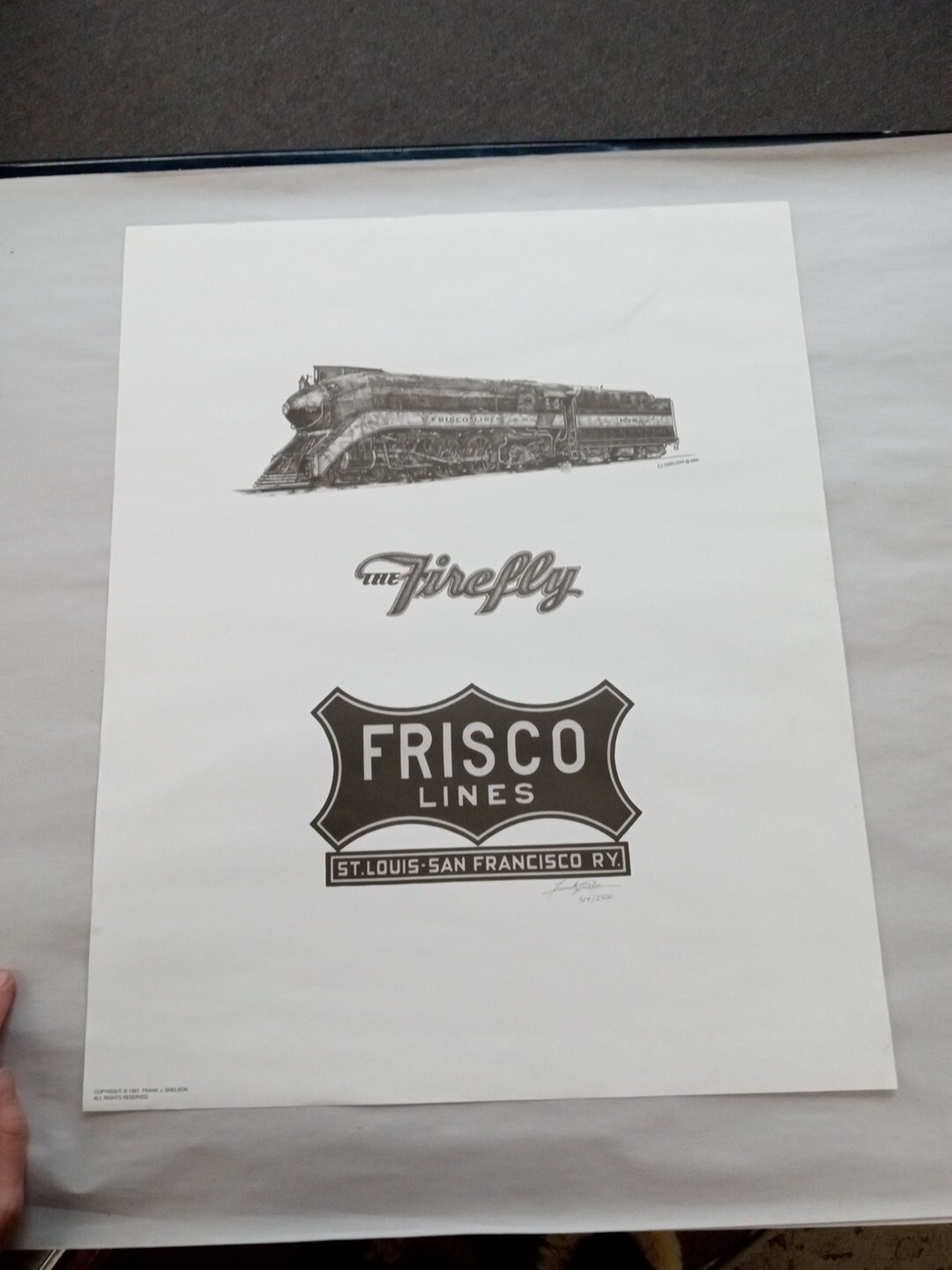 Vintage 1991 Frisco Lines The Firefly Poster By Frank J. Snelson #514/2500 20x16