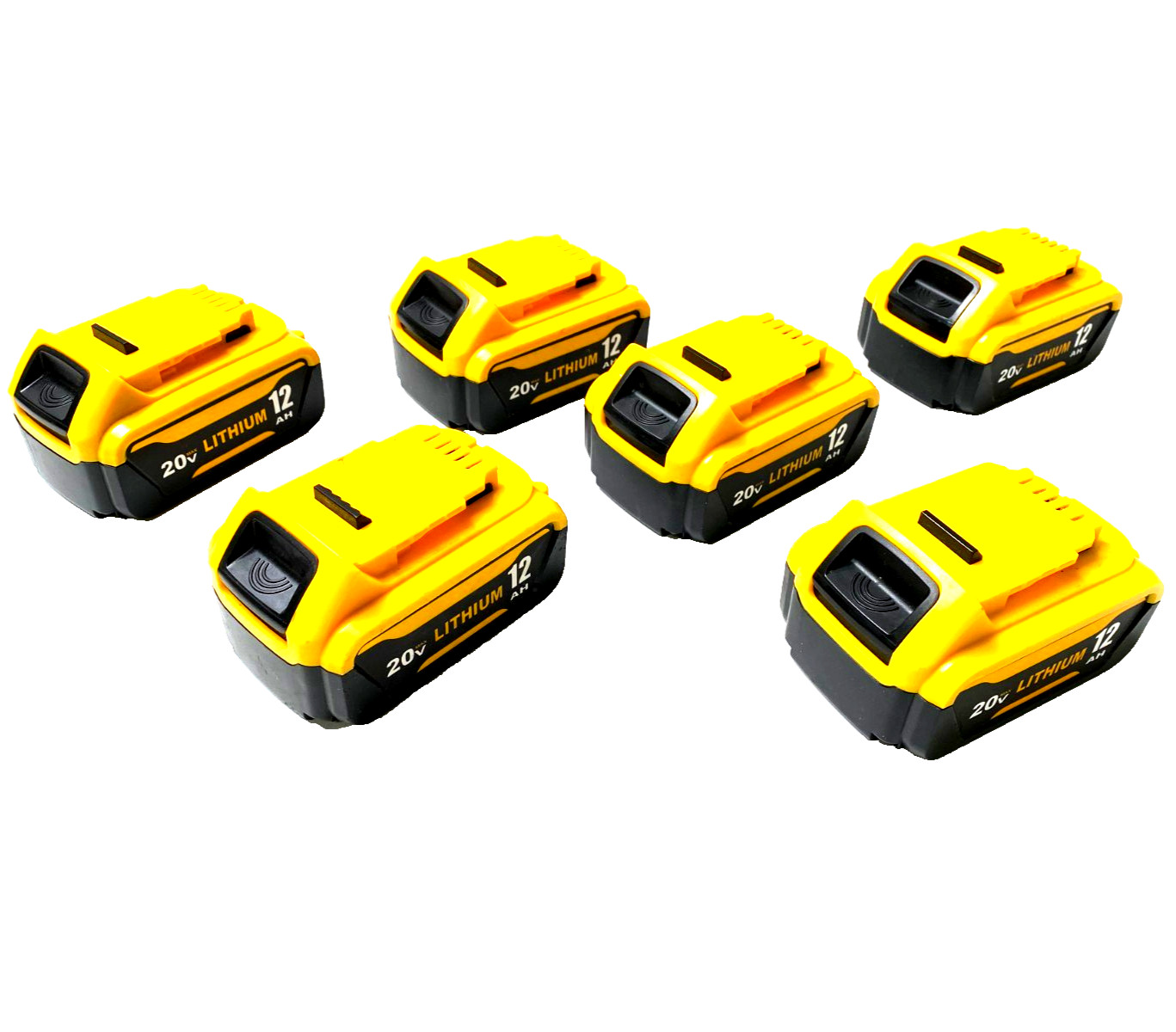 Lot of 6 FOR DEWALT 20V 12.0 AH 216Wh Lithium-Ion Batteries BA001D