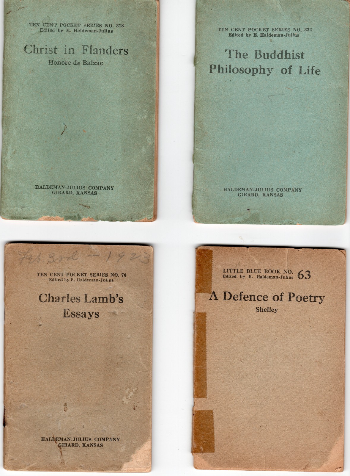 Vintage Set of (8) 10 Cent Pocket Series & (1) Little Blue Book 63 1921-1924 Vintage Set of (8) 10 Cent Pocket Series & (1) Little Blue Book 63 1921-1924