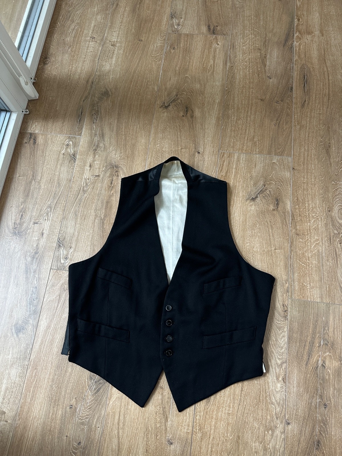 Antique Vintage 1940s Men\'s Black wool Waistcoat vest Size: M