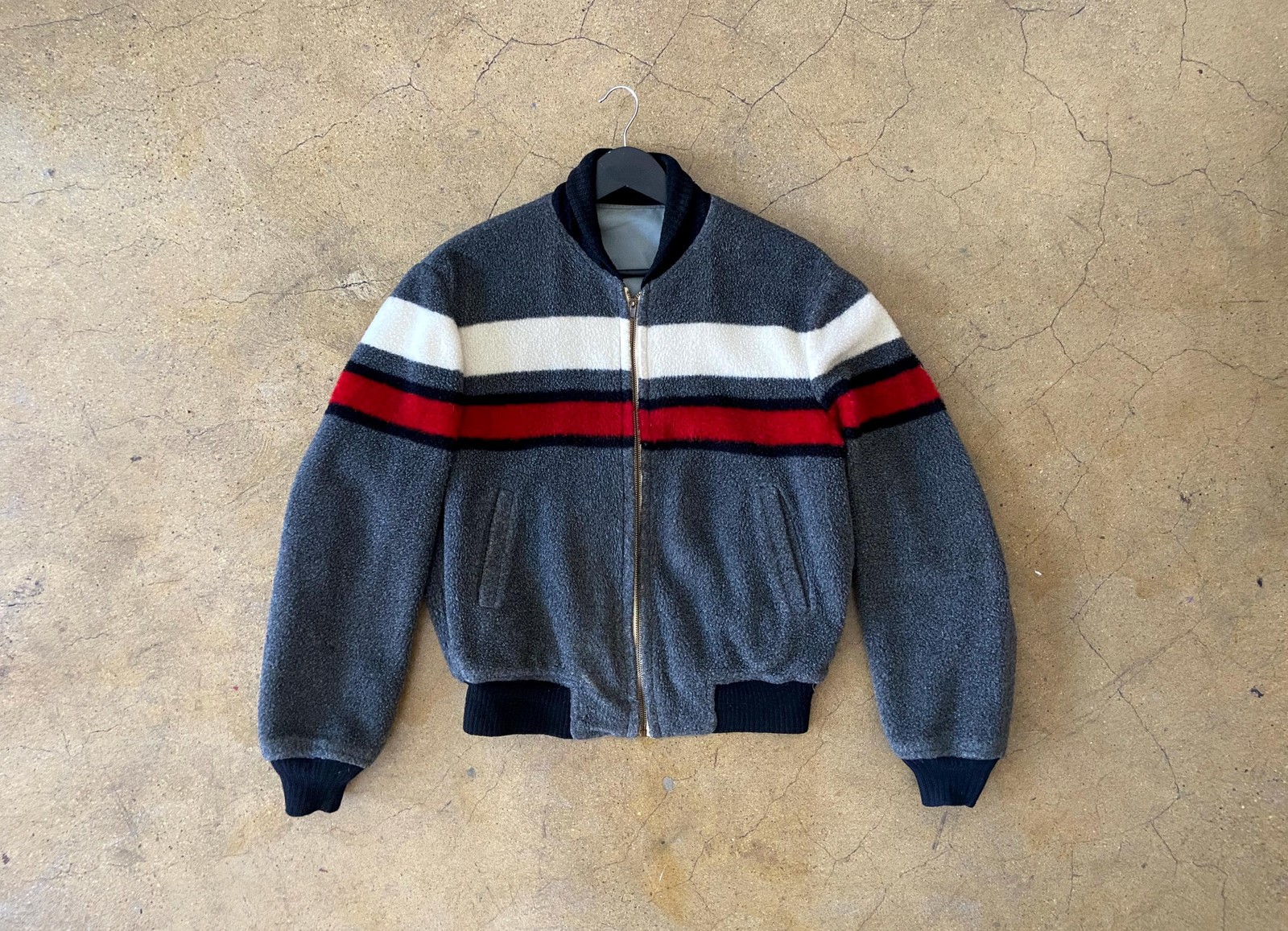 Vtg Stunning 50s McGregor Reversible Fleece Zip-Up Bomber Jacket