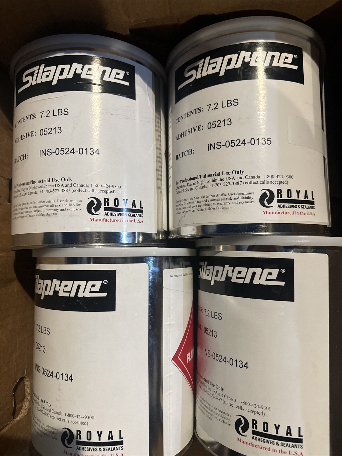 4 Pack Of Silaprene 05213 INS-0524-0135 7.2 Pounds Each