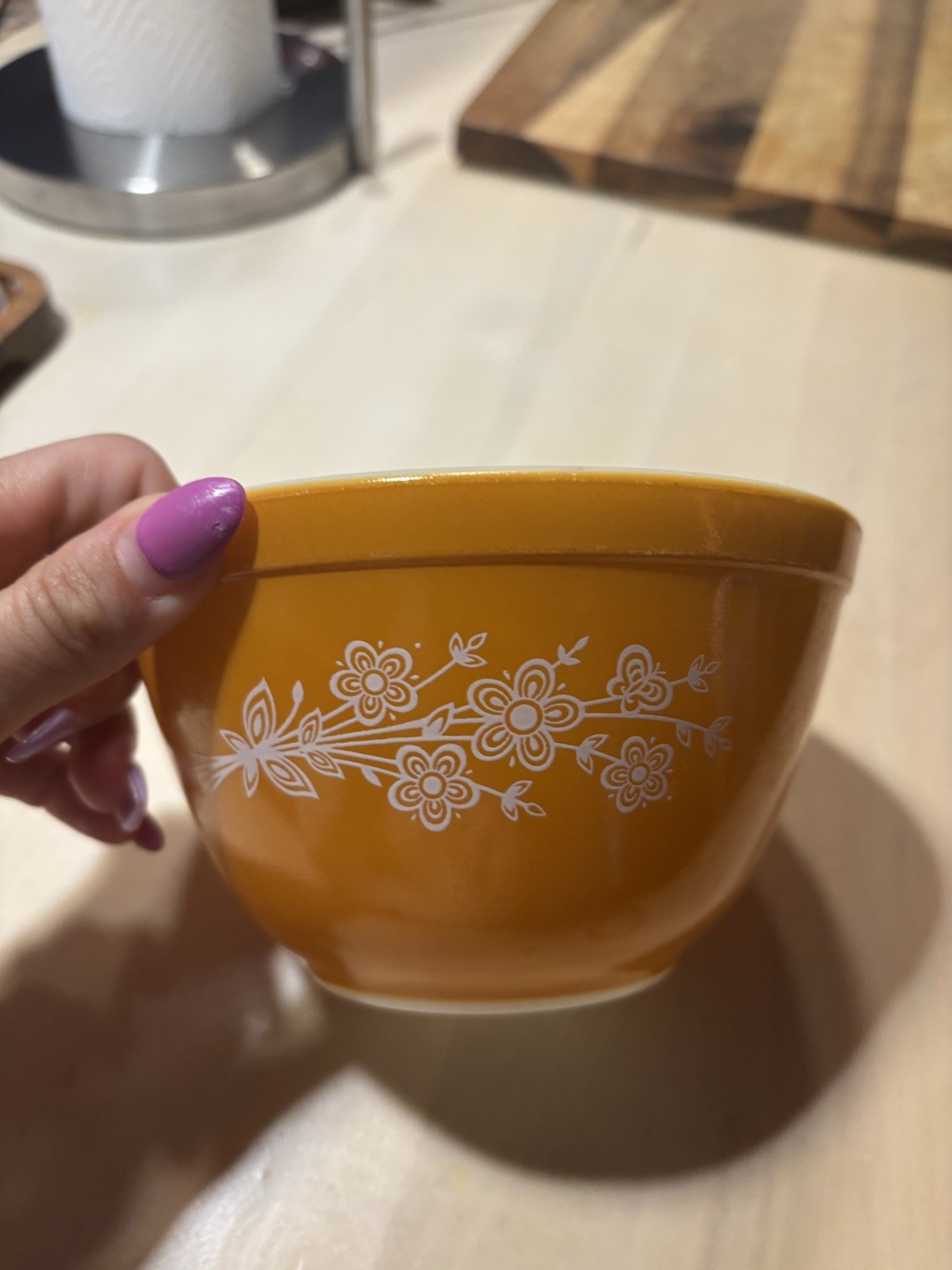 Pyrex Bowl Butterfly Gold Orange Pyrex Bowl Butterfly Gold Orange