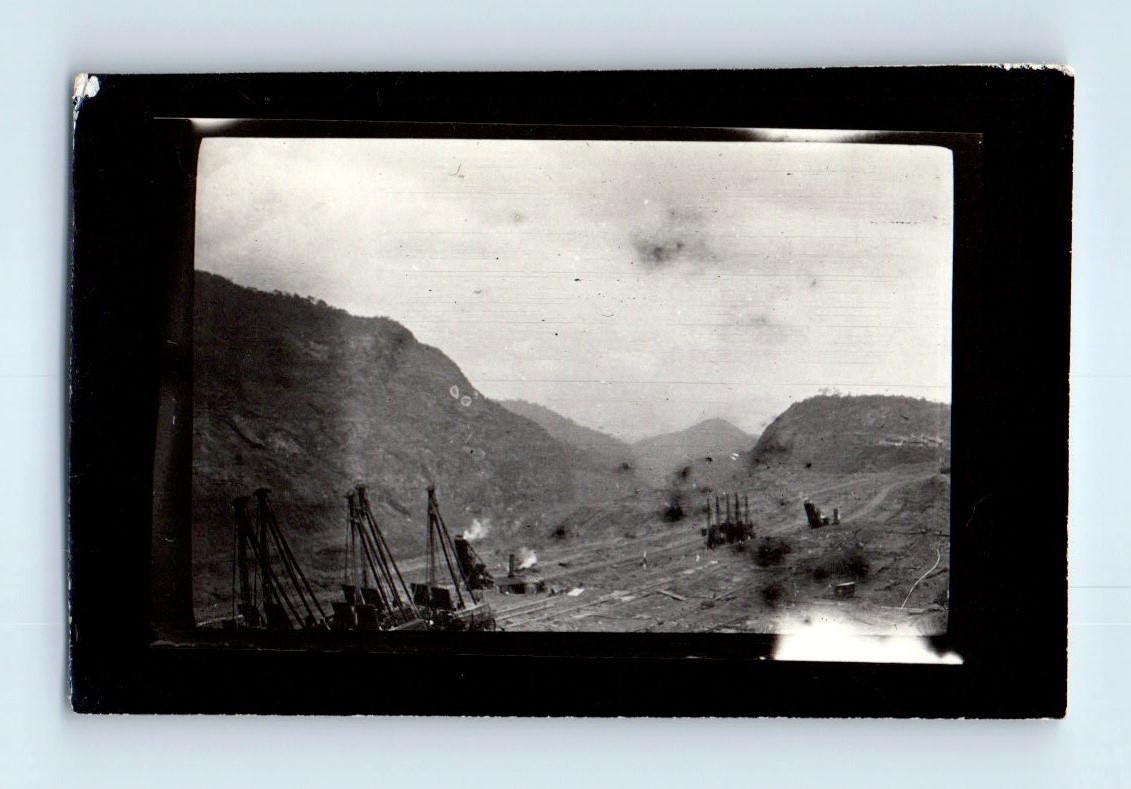 Old Vintage Photo CONSTRUCTION SCENE PANAMA CANAL ORIGINAL ANTIQUE SNAPSHOT