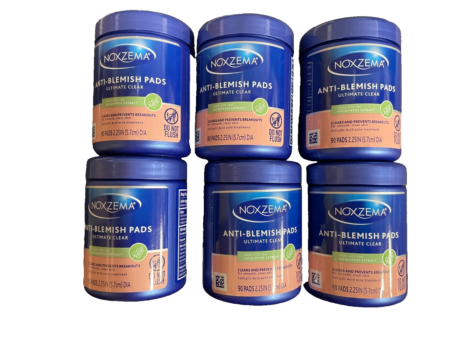 6 Pack Noxzema Ultimate Clear Anti Blemish Pads 90 Each