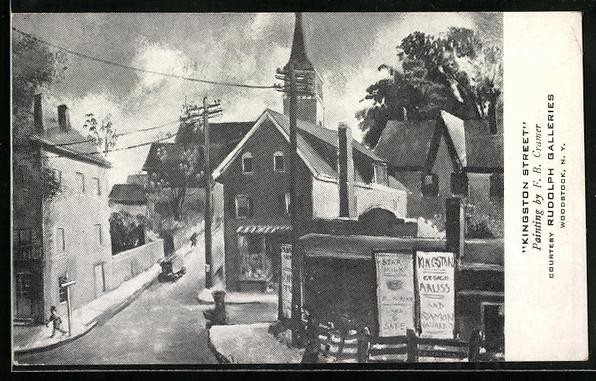Artist Postcard Woodstock, NY, Kingston Street 