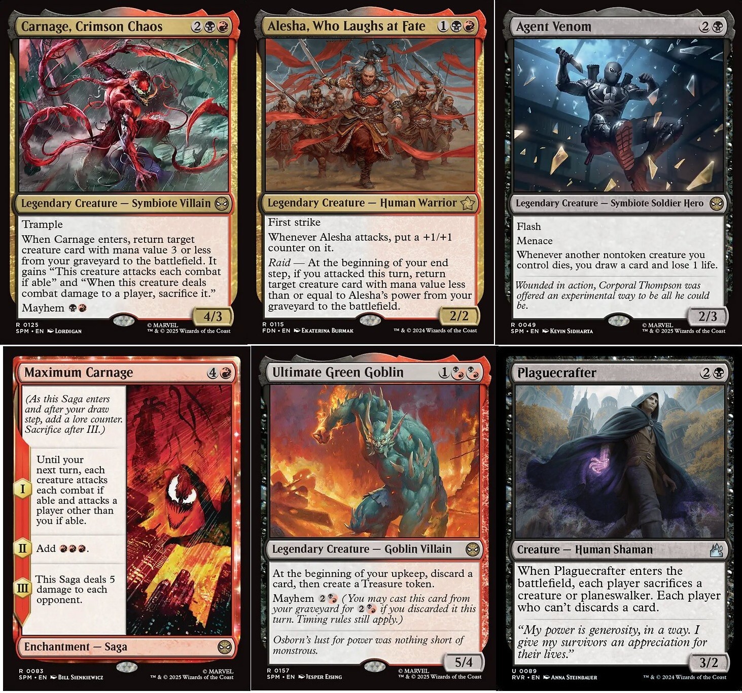 Carnage, Crimson Chaos Commander Deck  - 100 Cards  -  Spider-Man - NM - MTG