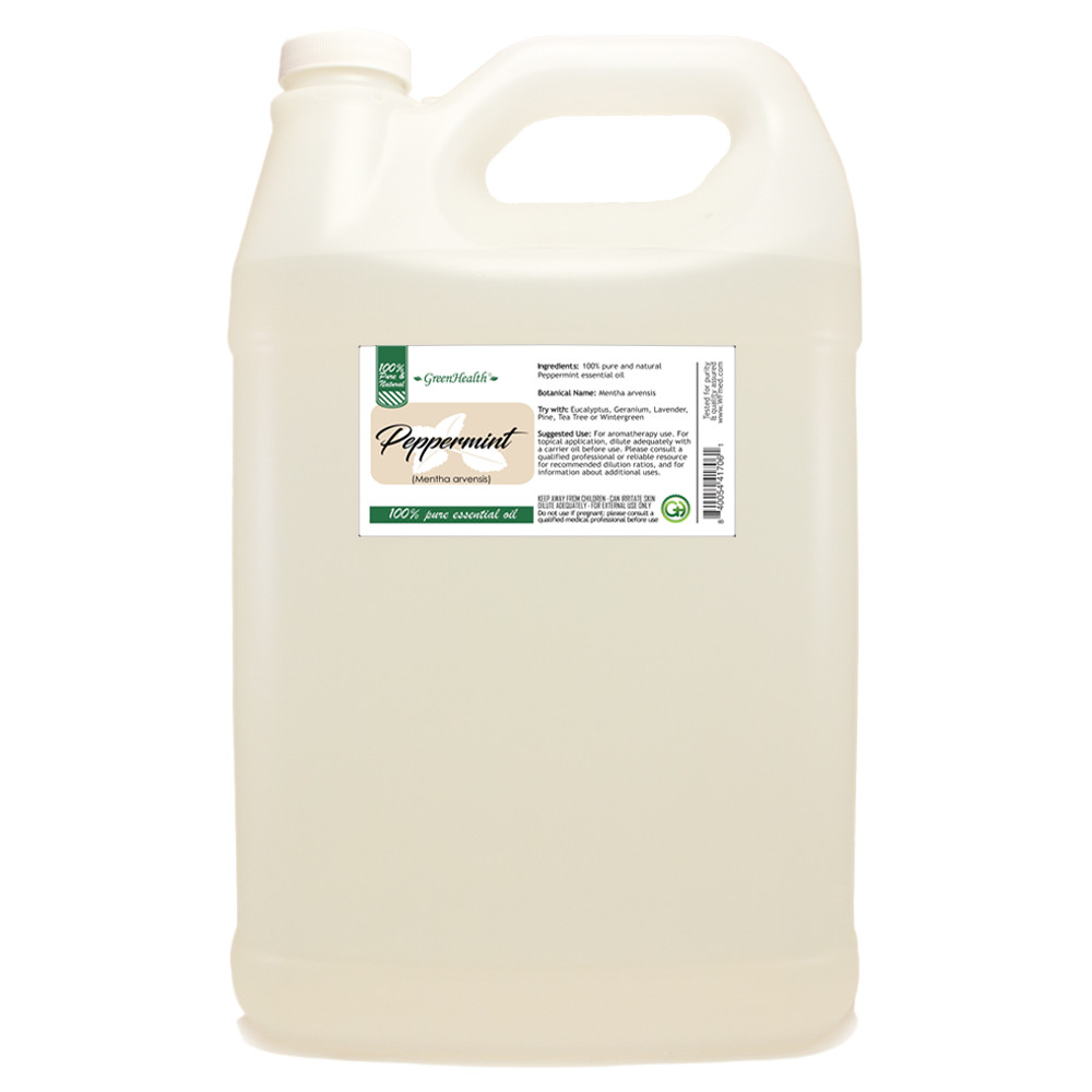 1 Gallon Bulk Peppermint Essential Oil 100% Pure Plastic Jug - GreenHealth