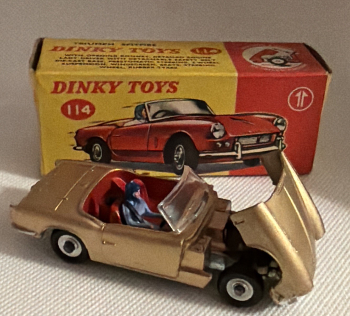 Dinky 114 Triumph Spitfire In Original Box NEAR MINT Vintage Original 1960s