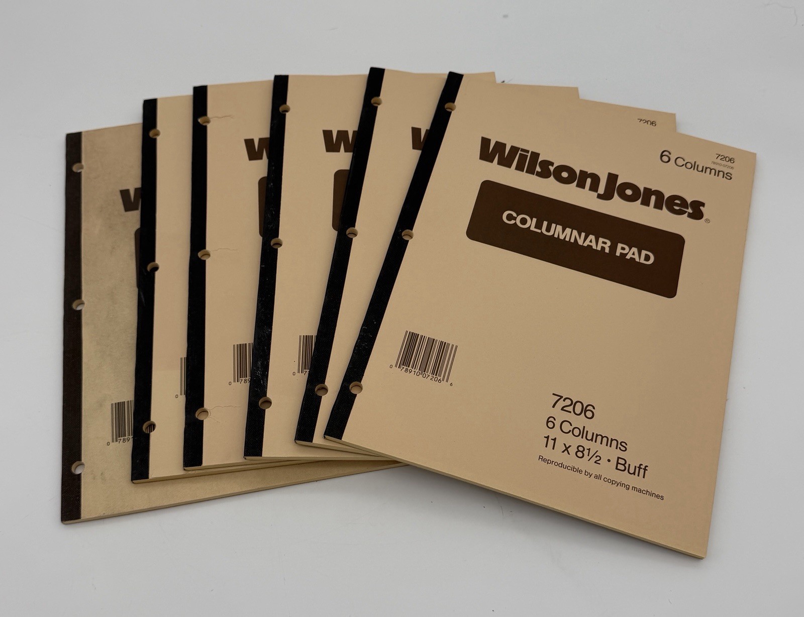 VTG Wilson Jones Columnar Pad 7206 6 Columns Buff 8 1/2 x 11 Lot Of 6 VTG Wilson Jones Columnar Pad 7206 6 Columns Buff 8 1/2 x 11 Lot Of 6