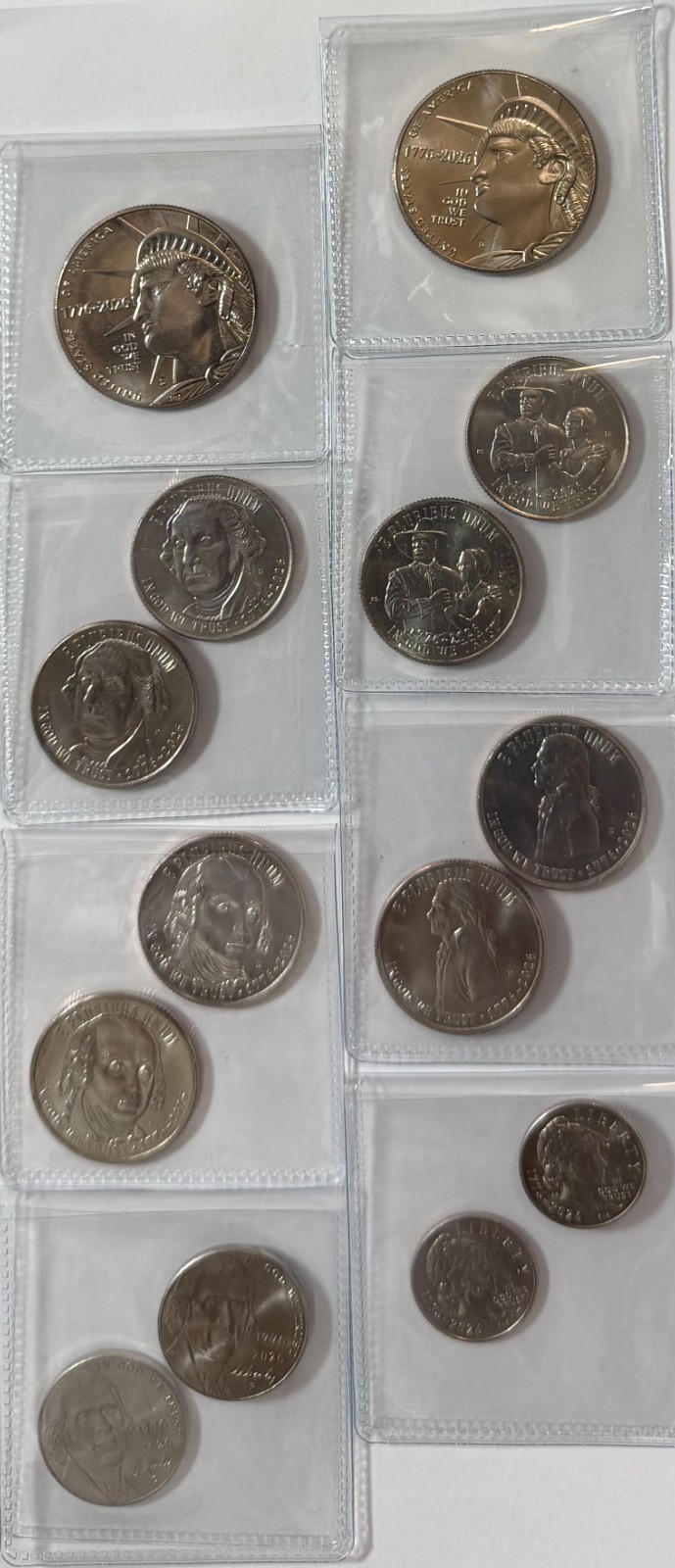 BU 2026 SEMIQUINCENTENNIAL (14) COIN SET FROM US MINT IN COIN HOLDERS