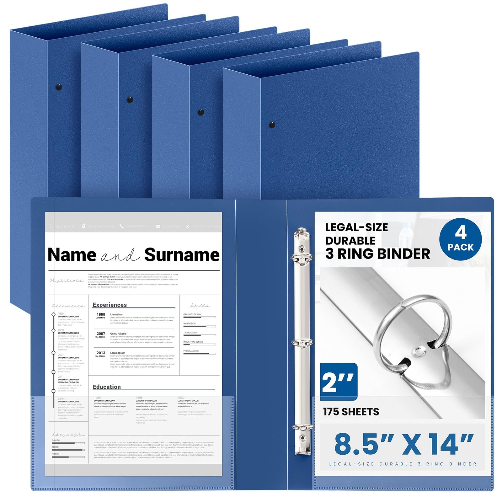 Henoyso 4 Pcs Legal Size Binder 3 Ring 2 Henoyso 4 Pcs Legal Size Binder 3 Ring 2