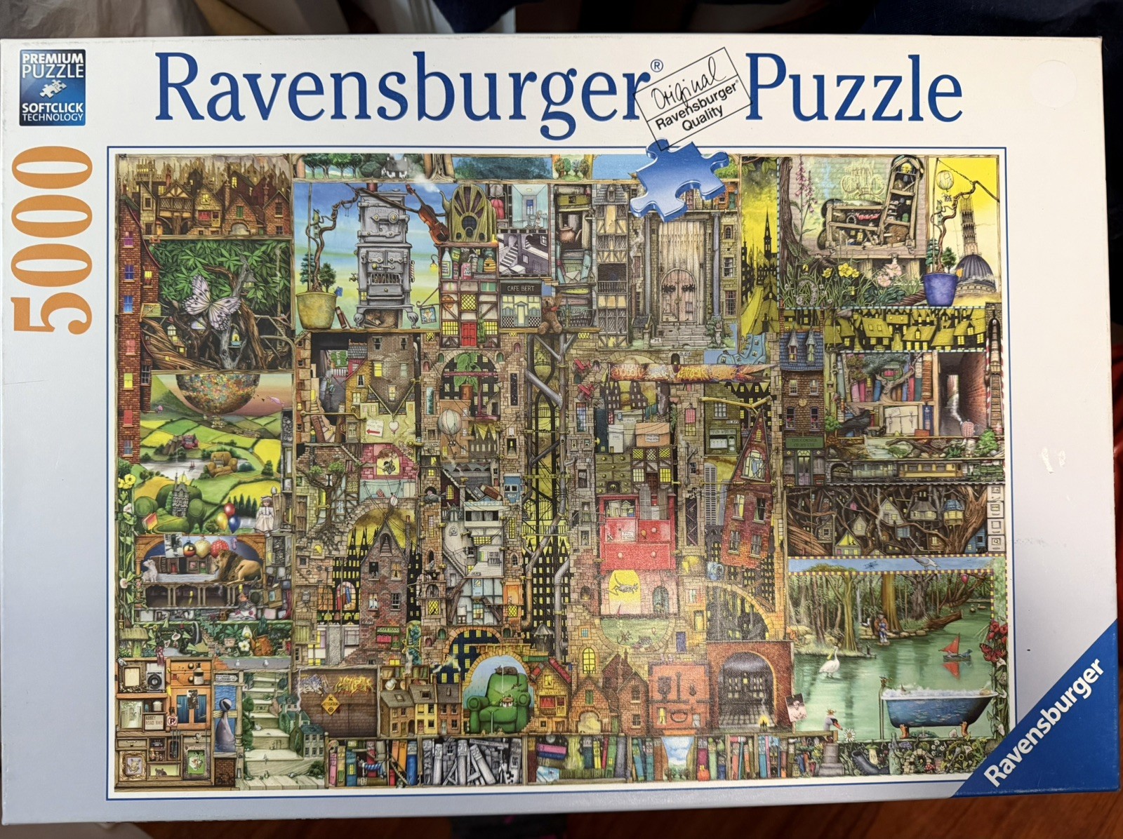 Ravensburger Bizarre Town By Colin Thompson 5000 Piece Puzzle WITH POSTER 60x40 Ravensburger Bizarre Town By Colin Thompson 5000 Piece Puzzle WITH POSTER 60x40