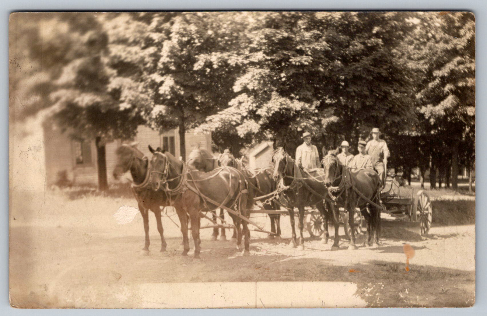 RPPC c1910s Road Grader Horse Drawn Scraper 6 Horse Team Construction Postcard RPPC c1910s Road Grader Horse Drawn Scraper 6 Horse Team Construction Postcard