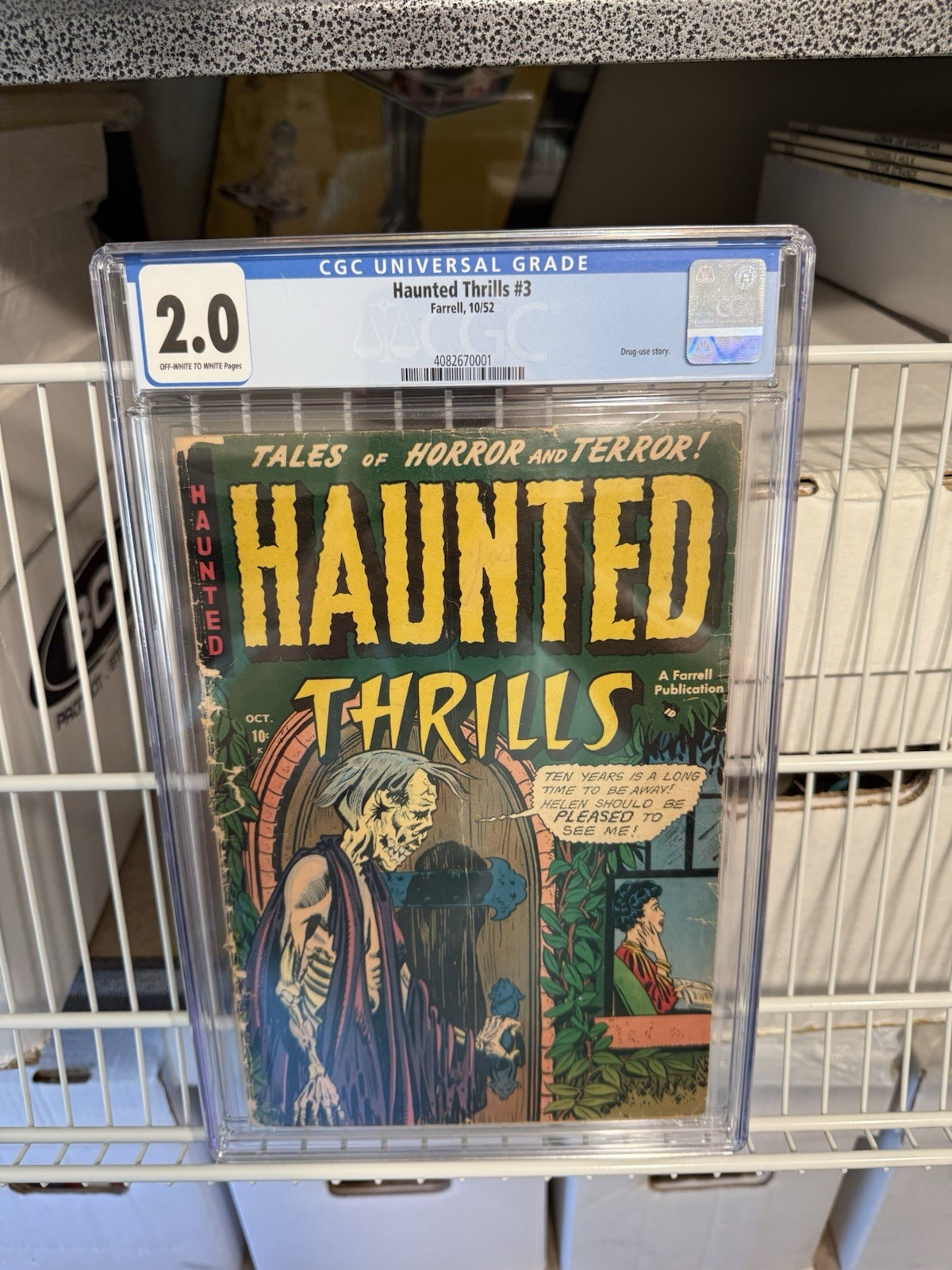 Haunted Thrills #3 CGC 2.0 1952 Pre Code Horror Golden Age Skeleton Cover PCH GA