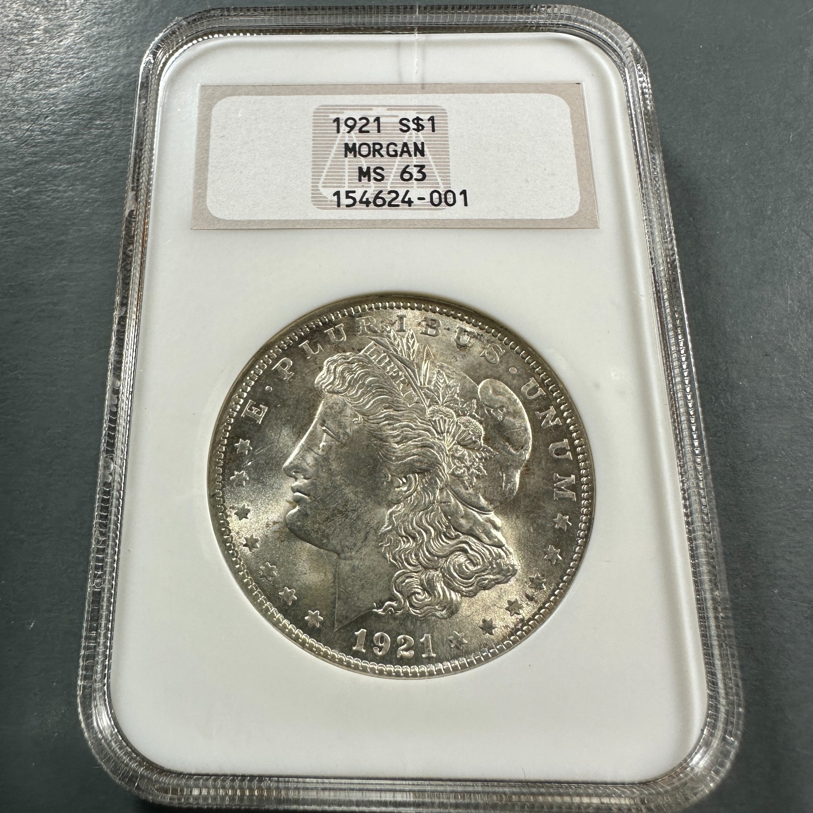 1921 $1 Morgan Silver Dollar NGC MS63, Old Fatty Holder (90656) 1921 $1 Morgan Silver Dollar NGC MS63, Old Fatty Holder (90656)