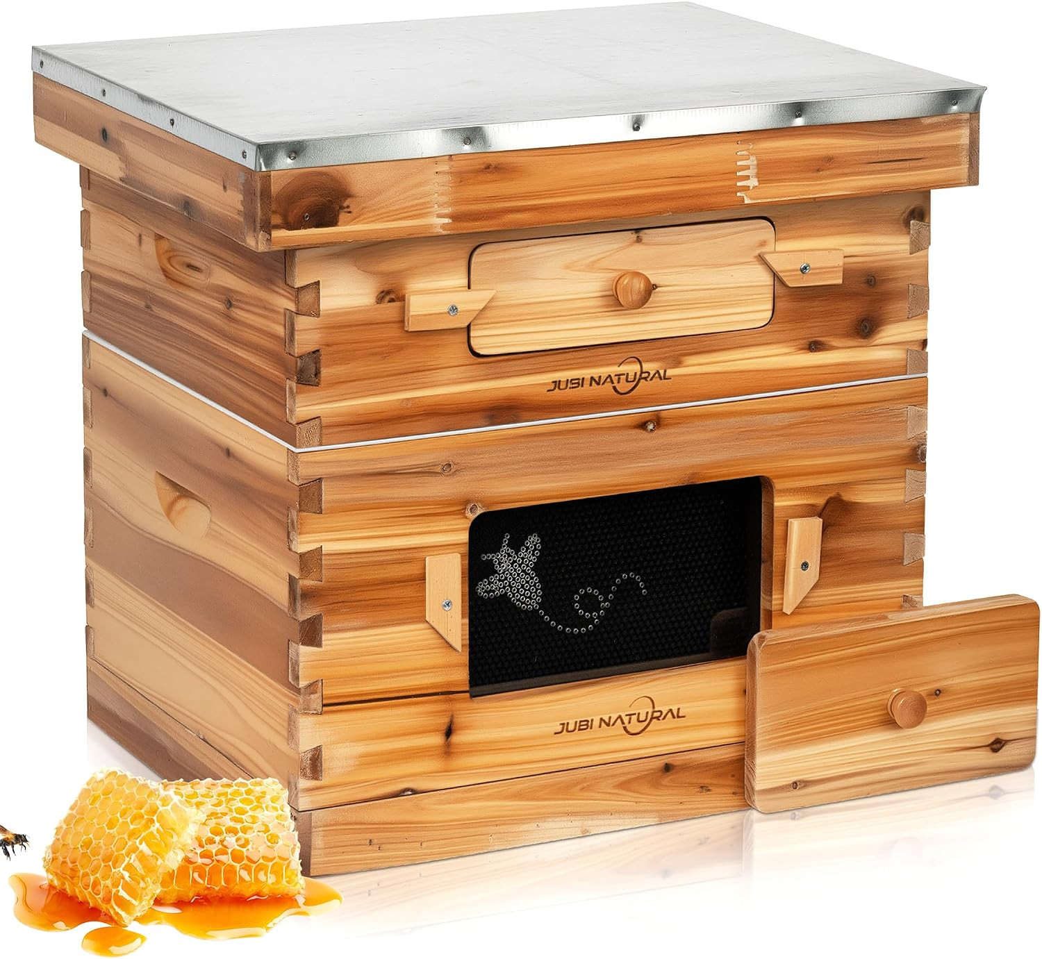 Bee Hive 10 Frame Bee Box Starter Kit, Beeswax Coated Bee Hives
