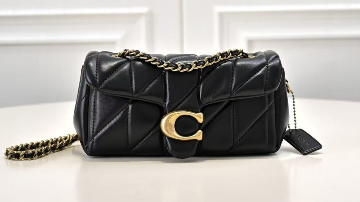 COACH Tabby 20 Quilted Leather Shoulder Bag Black Crossbody Purse CP149 NEW
