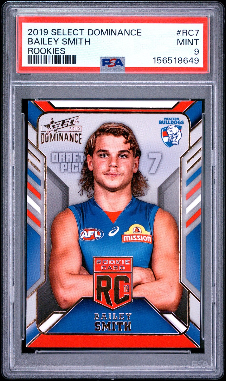 2019 SELECT DOMINANCE ROOKIES #RC7 BAILEY SMITH /250 ROOKIES PSA 9