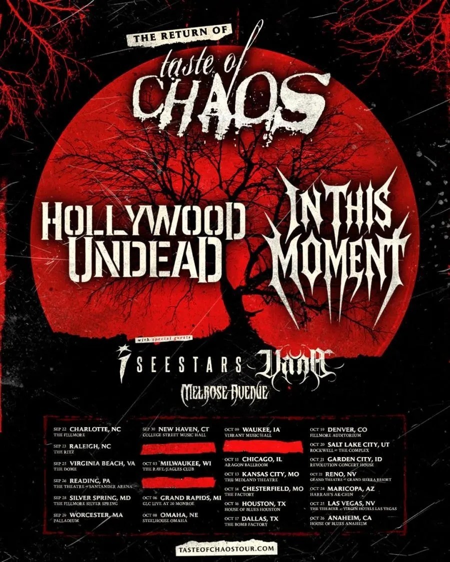 Taste of Chaos Tour 2026 Poster