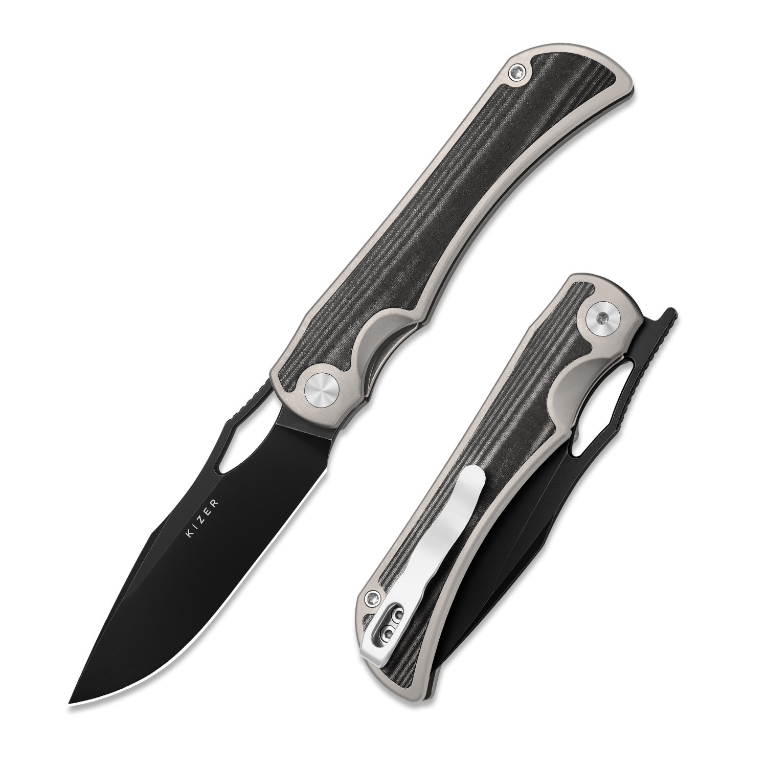 Kizer Allure EDC Folding Pocket Knife S45VN Blade Titanium & Micarta Handle