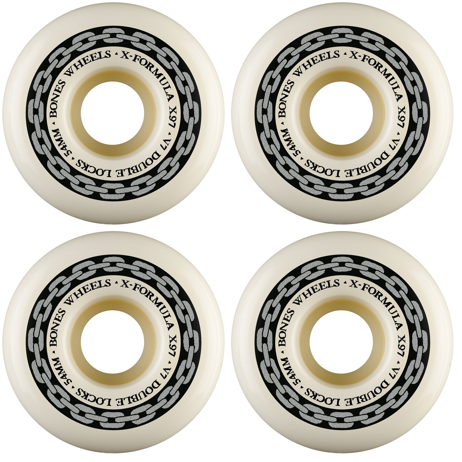 Bones Skateboard Wheels 54mm 97A X-Formula V7 Double Locks