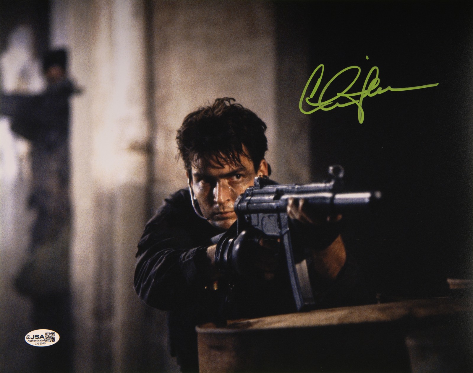 Charlie Sheen Signed 11x14 Navy SEALs JSA