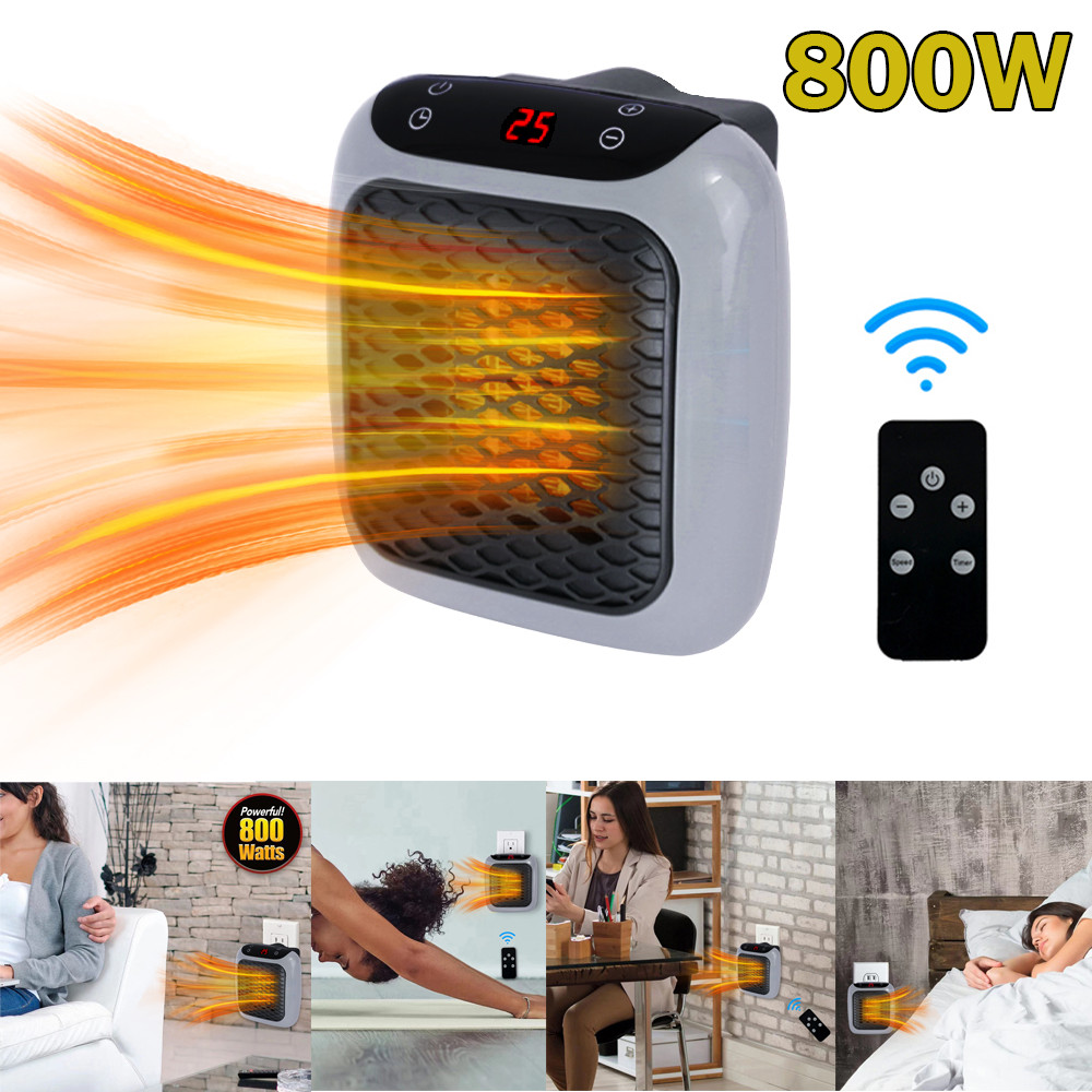 NEW 800W Mini Electric Heater for Home small bathroom with Remote & Heating Fans
