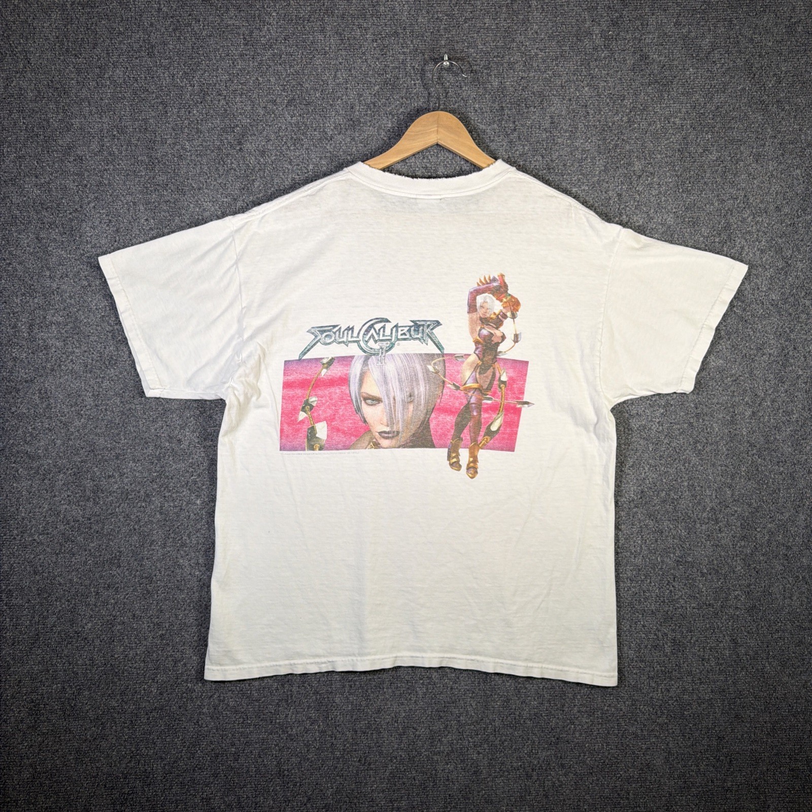 Vintage Soul Caliber II Shirt Mens XL White 90s Video Game Promo Namco Nintendo