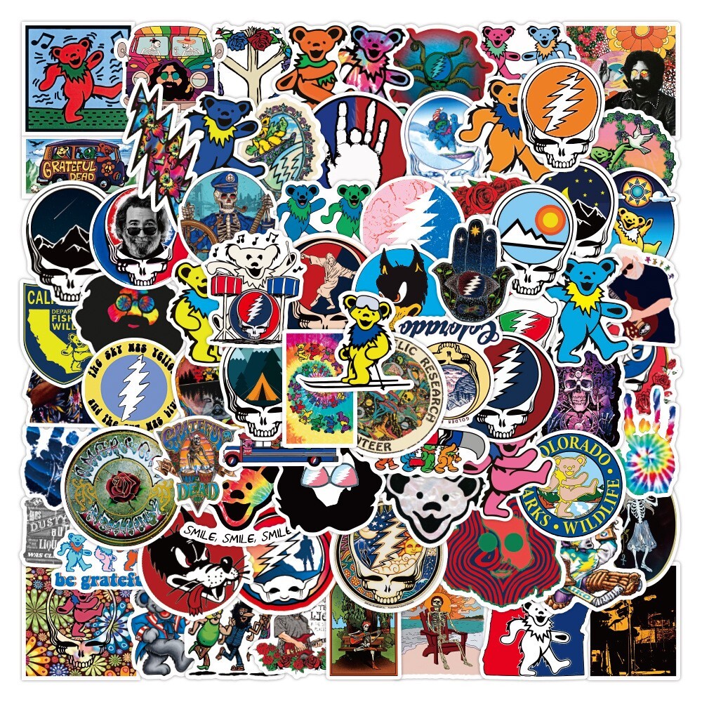 100 Bulk Grateful Dead - Heavy Metal Rock Stickers Laptops, Guitars, Skateboards 100 Bulk Grateful Dead - Heavy Metal Rock Stickers Laptops, Guitars, Skateboards