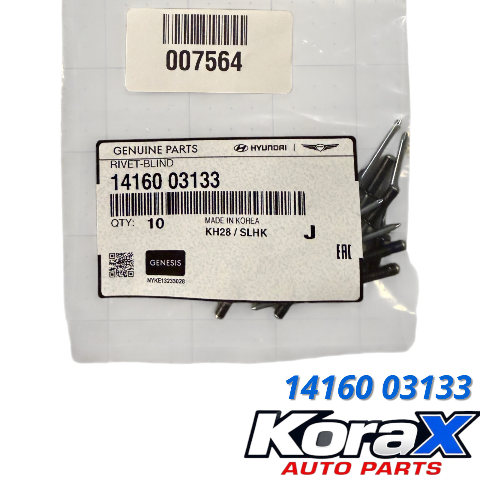 2000-2026 GENUINE BLIND RIVET 10 PCS PACK NEW OEM 14160 03133