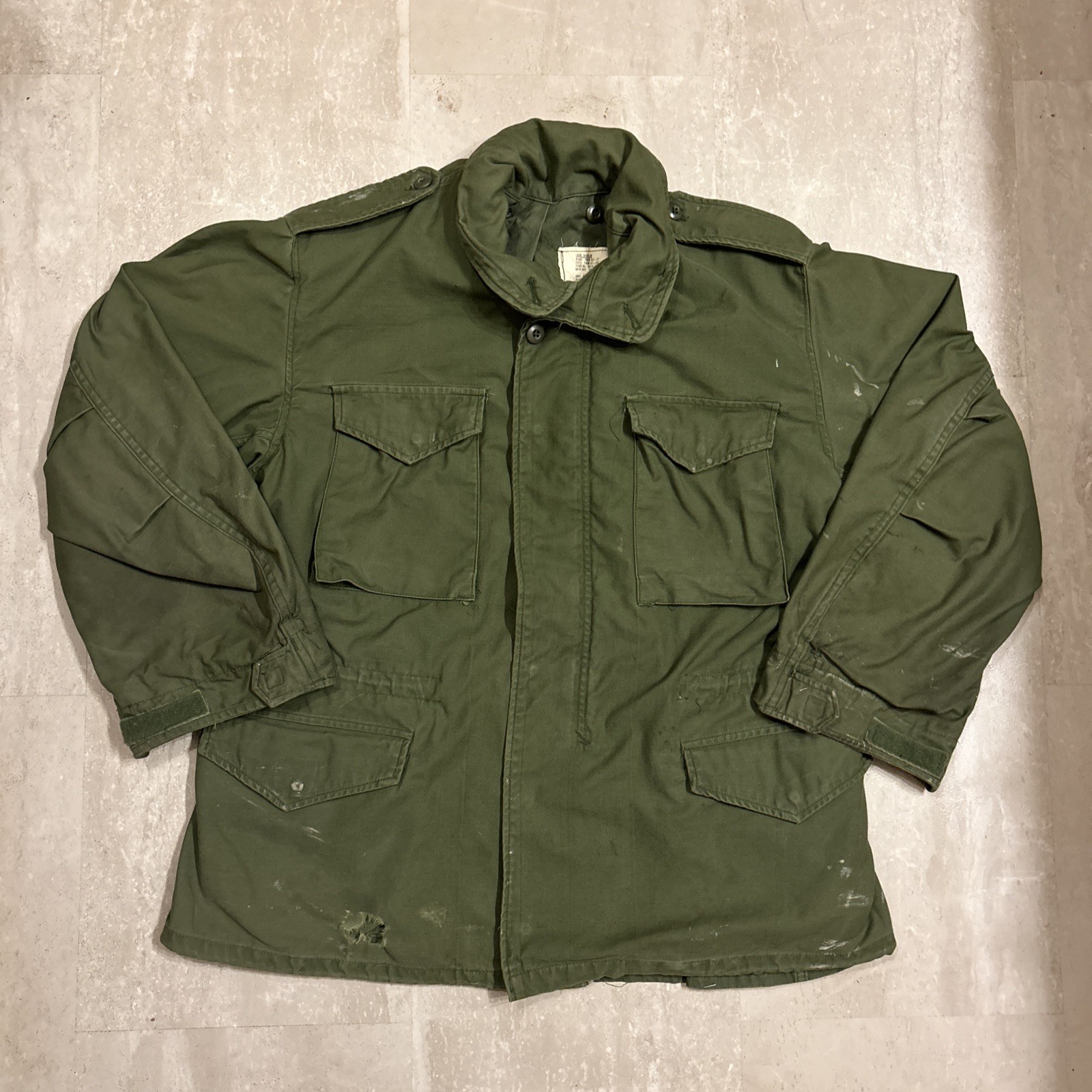 Vintage 1978 M-65 Field Jacket Large Olive Drab og-107 alpha ind Distressed Vintage 1978 M-65 Field Jacket Large Olive Drab og-107 alpha ind Distressed