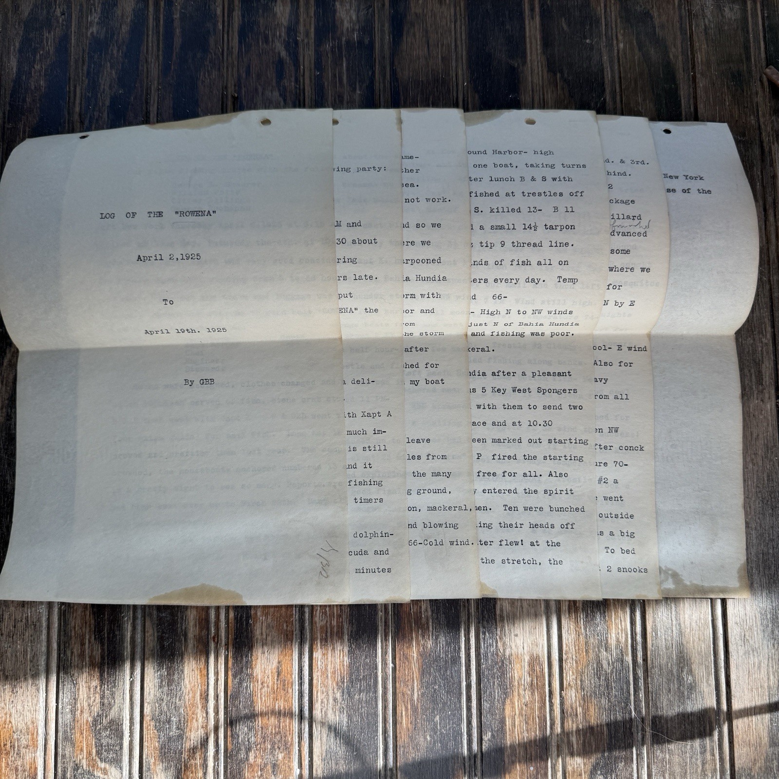 1925 Florida Keys Fishing Cruise Diary By Wall St Tycoon George Briggs Buchanan