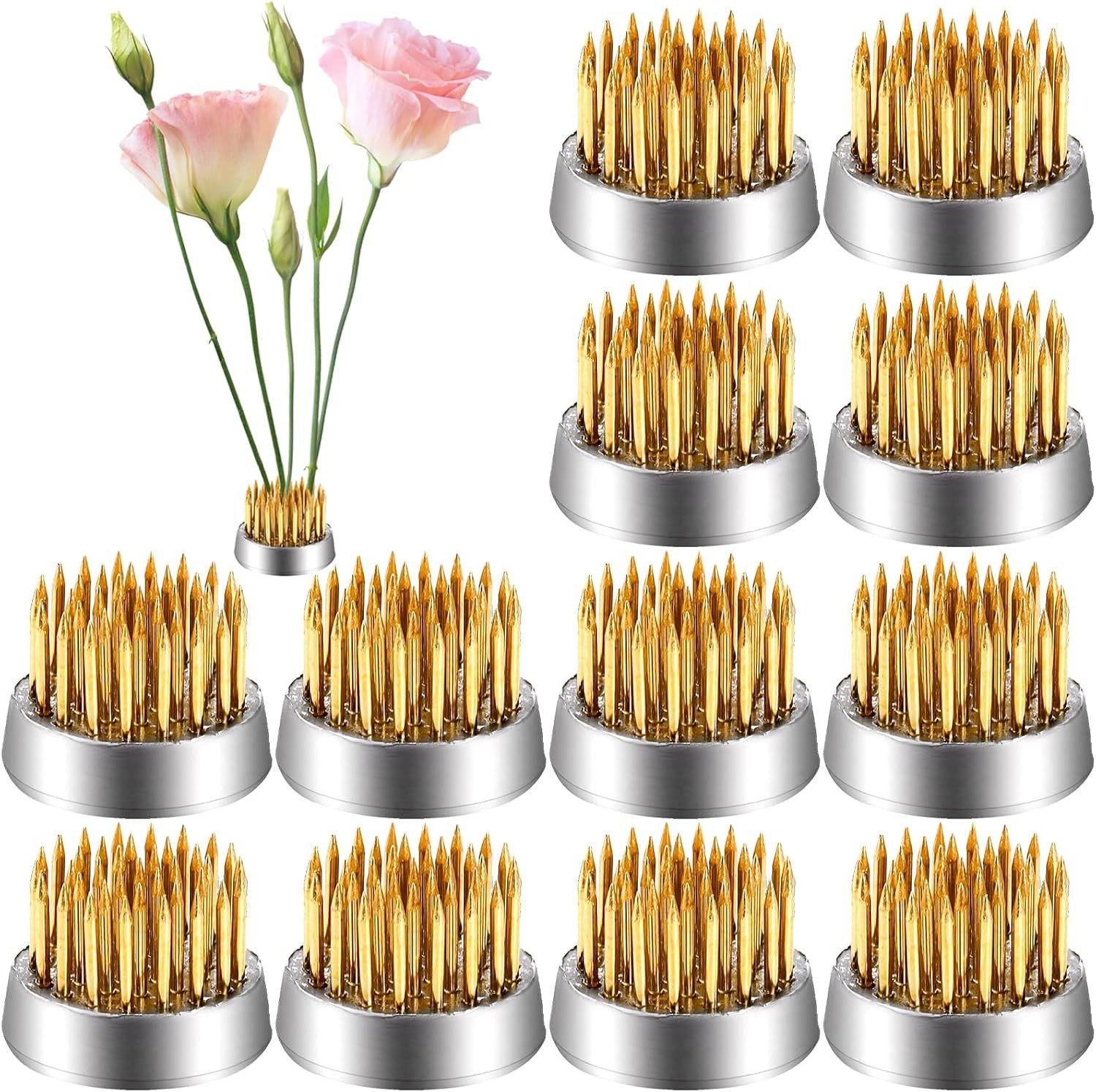 12 Pack Flower Frog Holder, Kenzans Round Flower Arranger Mini Frog Floral Frog