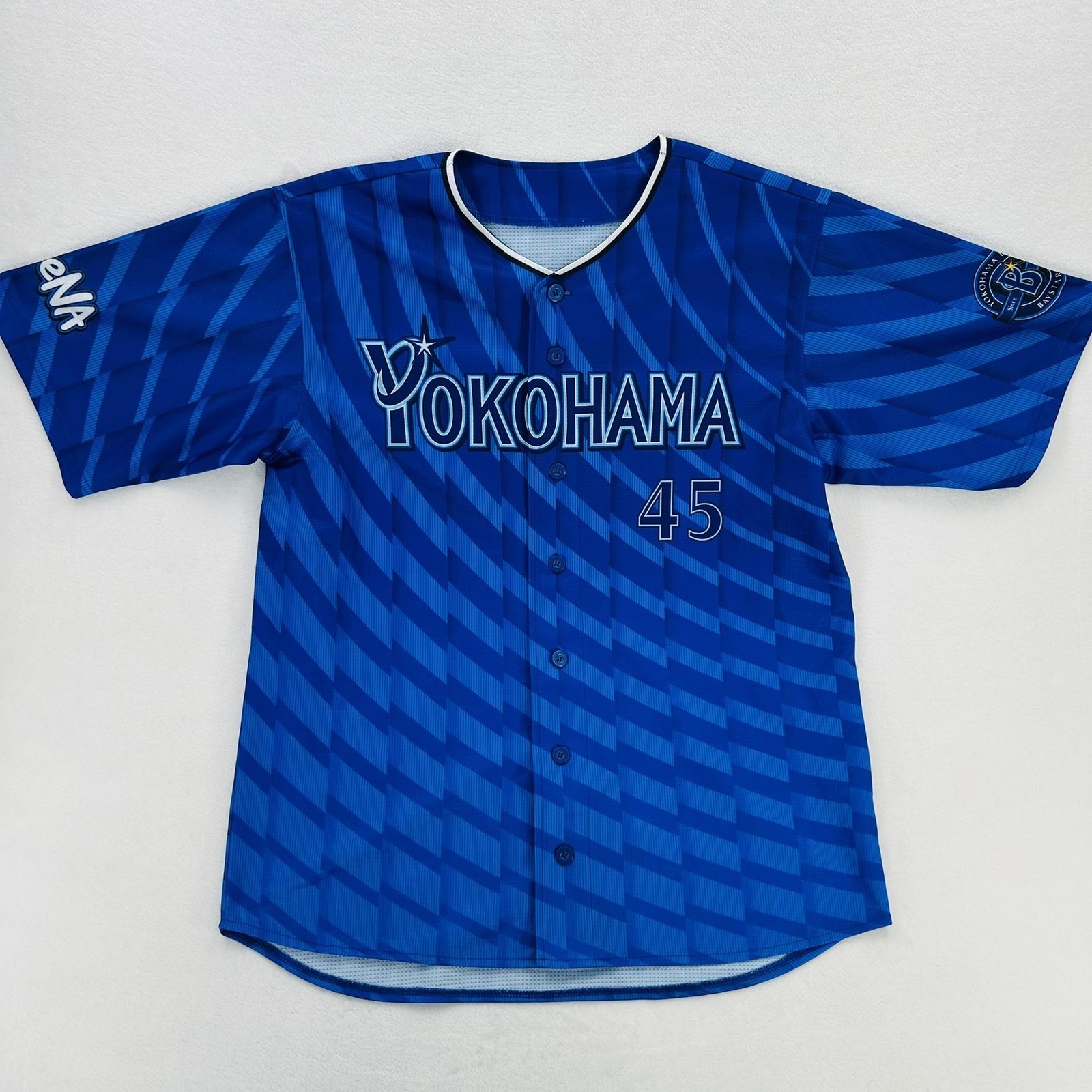 Yokohama DeNA BayStars Jersey Mens Large Blue Japan NPB Baseball Morihara 45