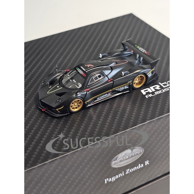 Almost Real 1:64 Pagani Zonda R Black HEC 2025 Italian Livery Diecast Car