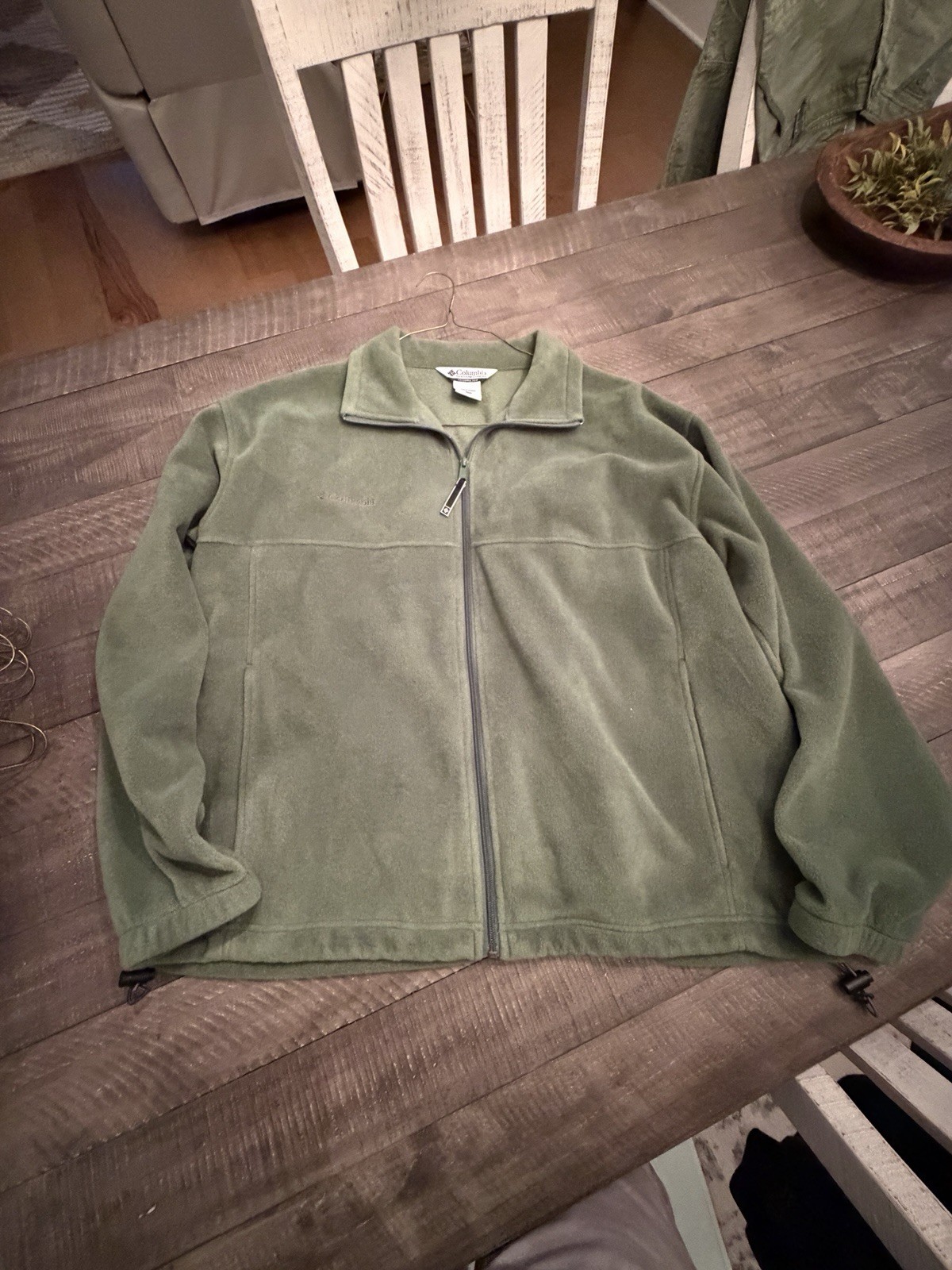 Men’s Columbia Fleece Full Zip Jacket Very Nice Size XL Zip Pockets
