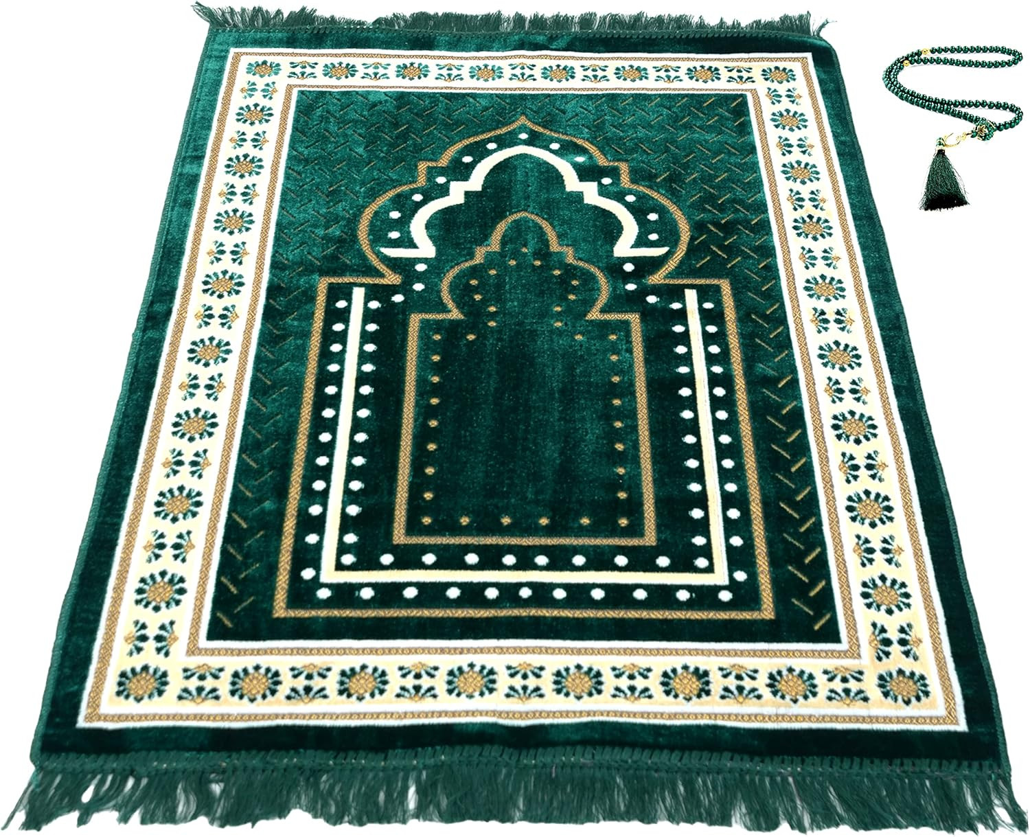 TB Islamic Prayer Rug Thick Soft Velvet Muslim Mat Unique Arabic Turkish African