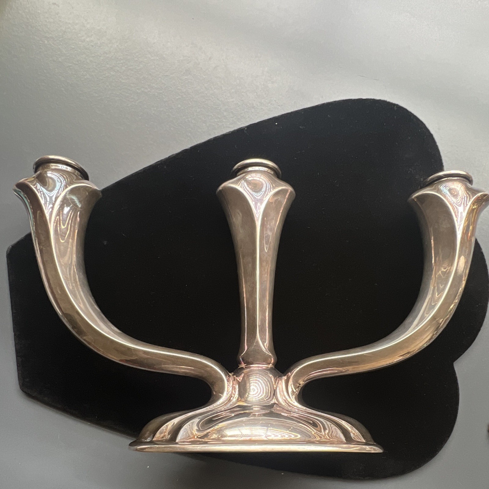 Vintage German Art Deco 1930’s WMF Silverplate 3-Arm Candlestick Candelabra