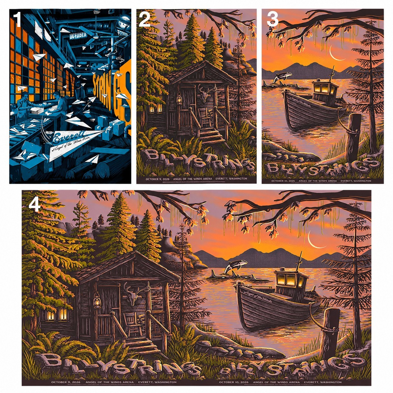 Billy Strings Everett WA Poster Oct 9-10 2026Angel of the Winds Arena Concert