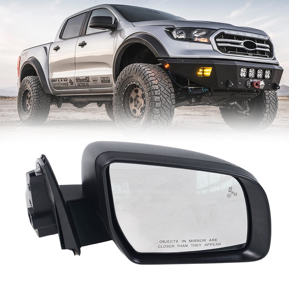 Black Right Passenger Side Mirror for 2019-2022 Ford Ranger 5Pin Blind Spot