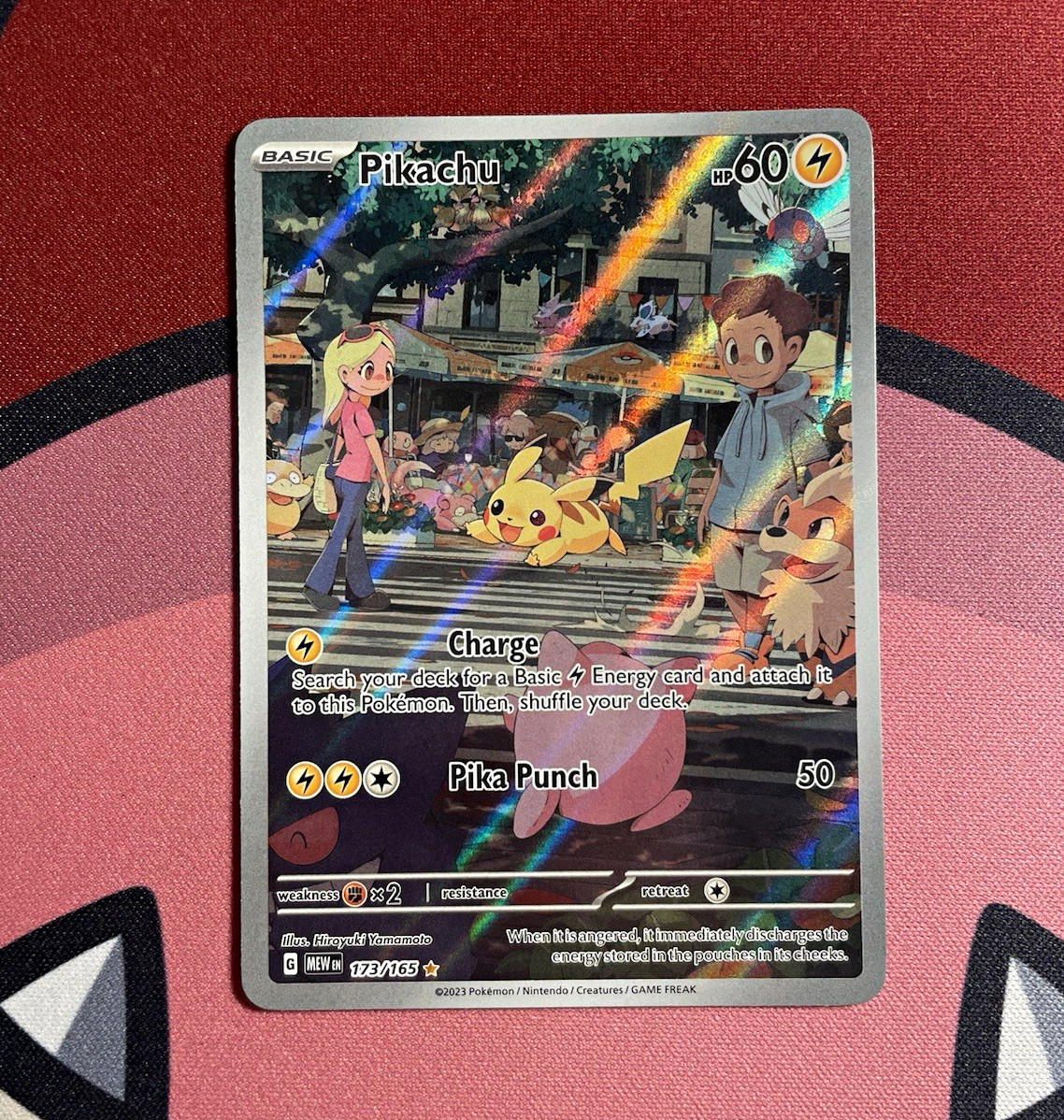Pokemon TCG Pikachu 173/165 SV Scarlet & Violet 151 IR Holo Full Art ENG