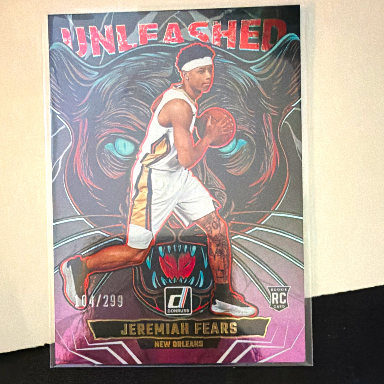 2025-26 Panini Donruss Unleashed Jeremiah Fears #9 Pelicans Cosmos RC /299 2025-26 Panini Donruss Unleashed Jeremiah Fears #9 Pelicans Cosmos RC /299