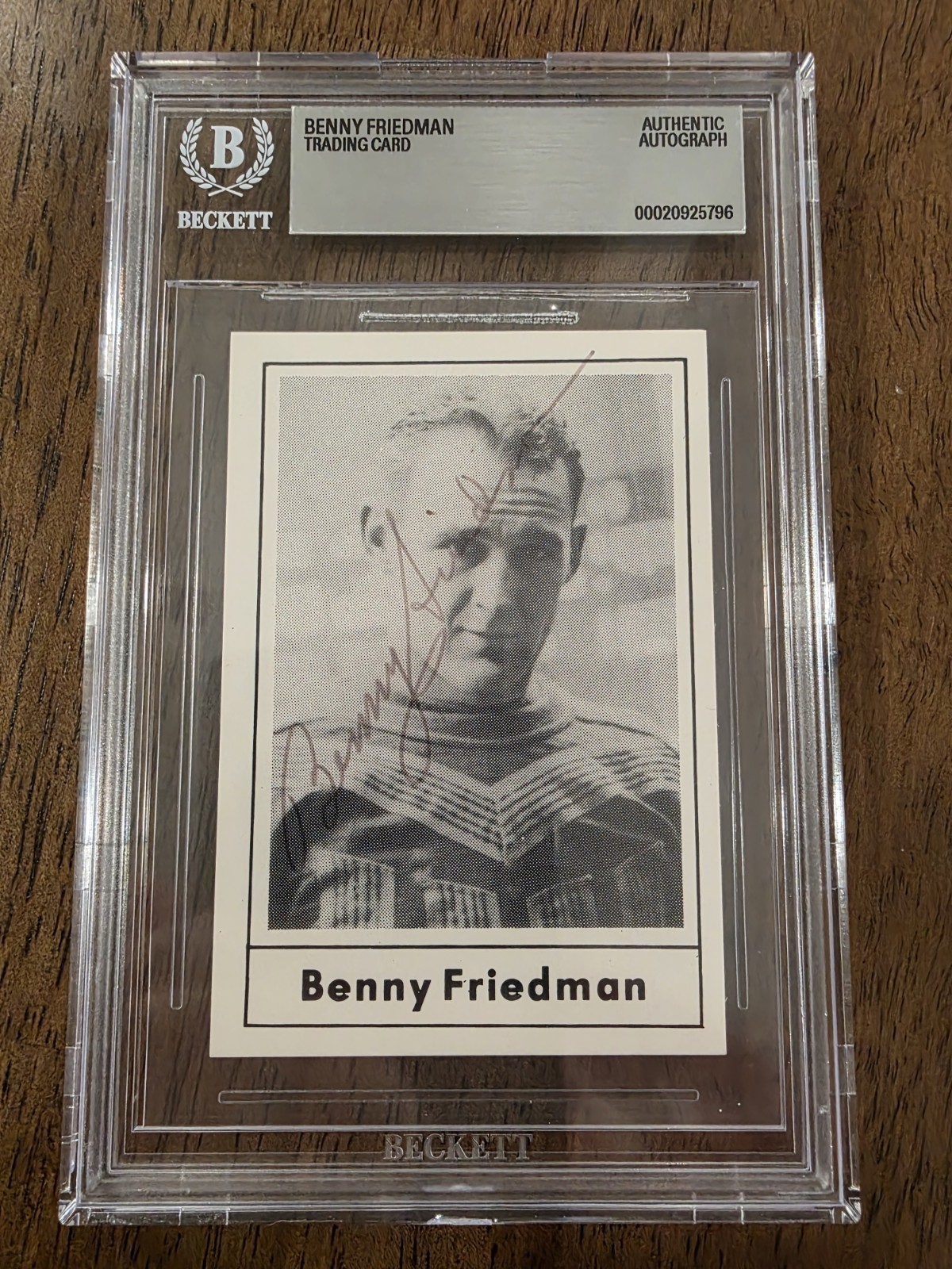 Benny Friedman 1977 Touchdown Club #3 Autographed Signed On Card Auto Beckett