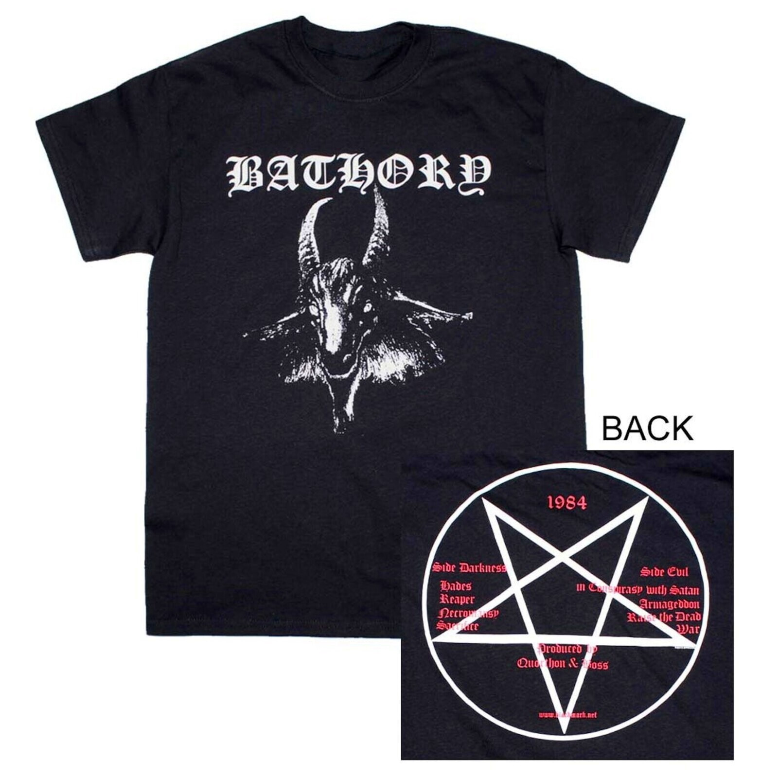BATHORY cd cvr 1984 GOATS HEAD Official SHIRT MED New black mark blood fire
