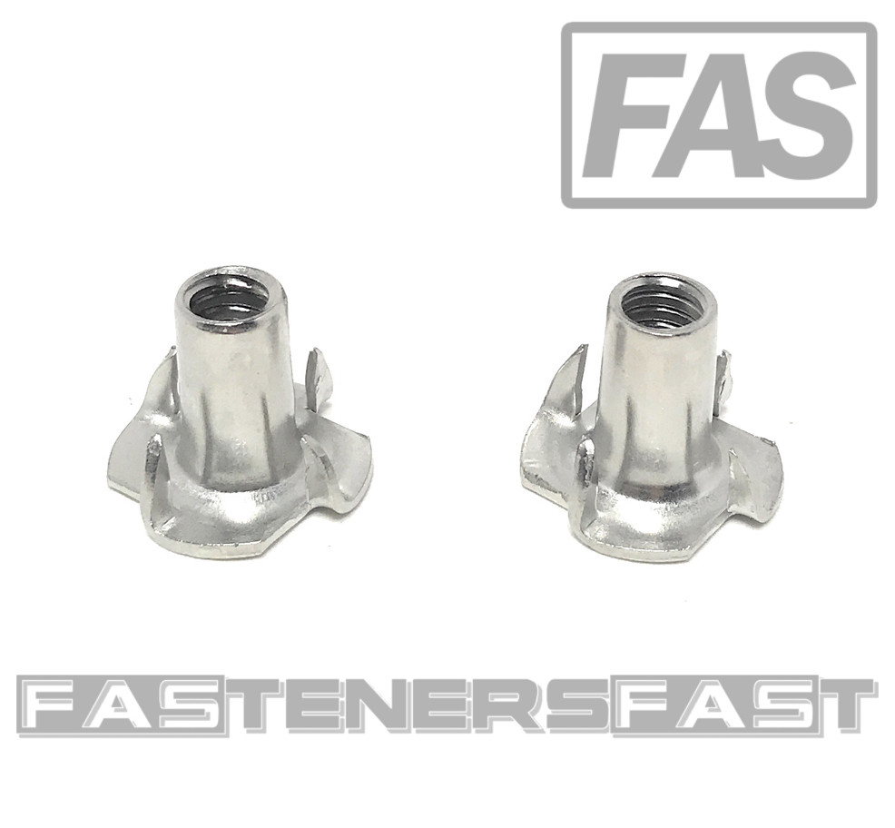 (25) Stainless Steel T-Nut 1/4-20 x 9/16 (4 Prong)  18-8 - Fast 