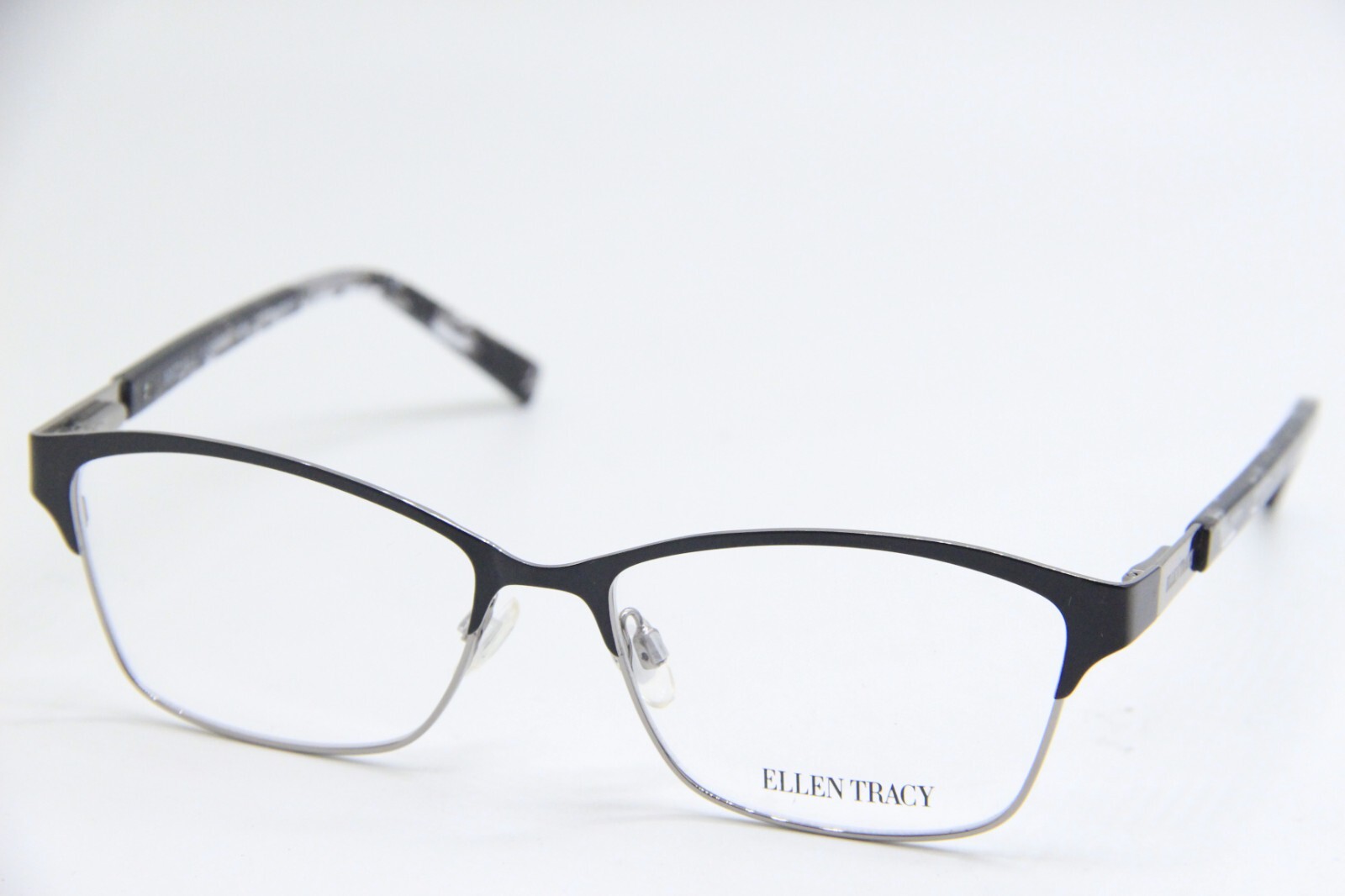 ELLEN TRACY LISMORE BLACK SILVER HAVANA AUTHENTIC FRAMES EYEGLASSES 53-15